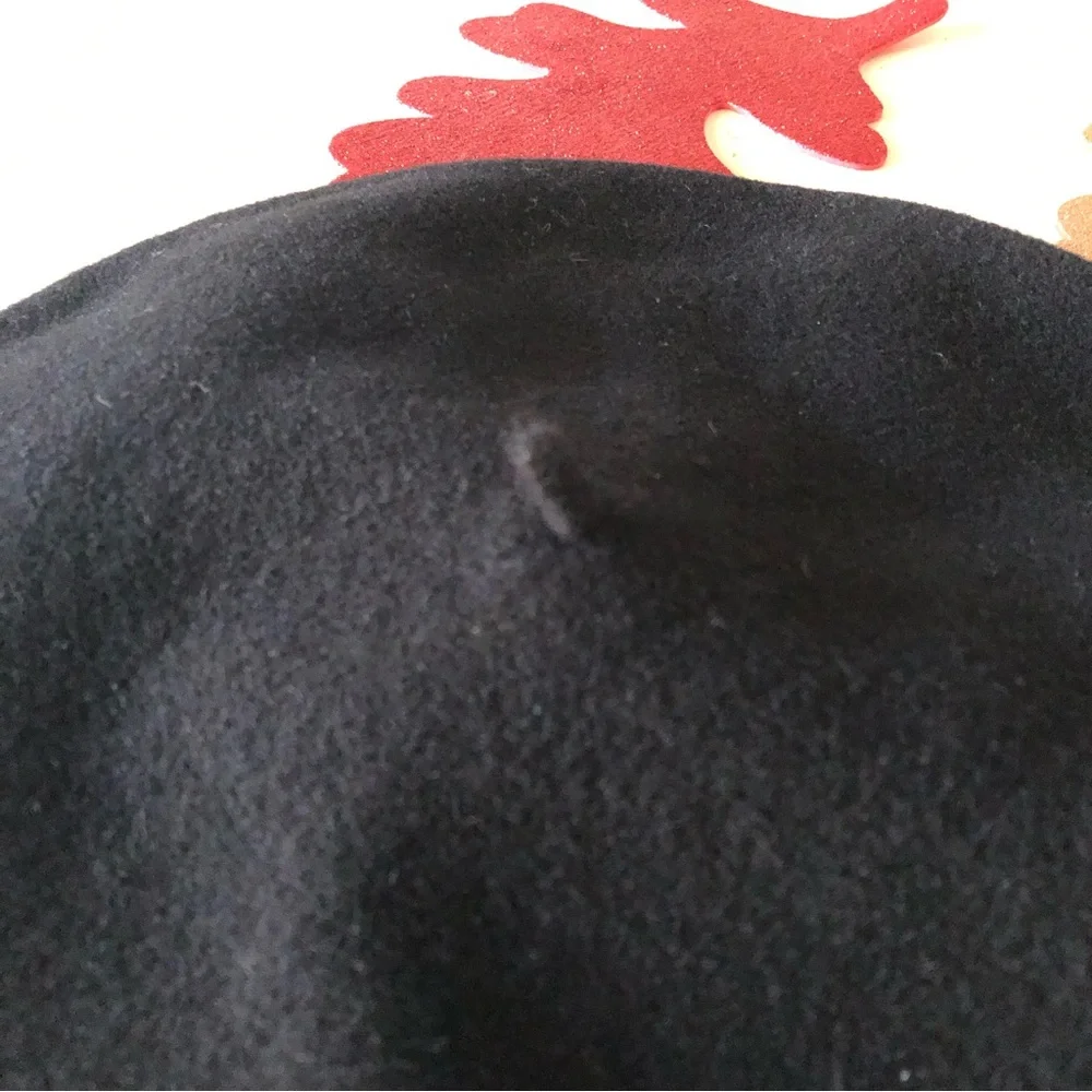 Made in France Wool Classic French Beret Hat Black Unisex - Picture 6 of 10